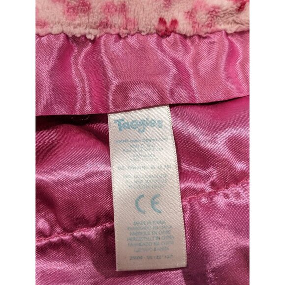 Taggies Teddy Bear Baby Security Blanket Lovey Pink Flower Satin Trim Back Plush - Picture 5 of 5